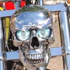 Halloween Motorcycle Headlight Decorations Motorcycle Skeleton Headlight Pendant Durable Retro Motorcycle Headlight for Motorcycle Decorations