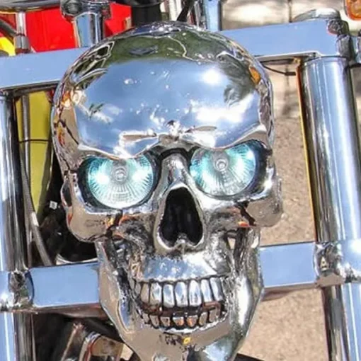 Halloween Motorcycle Headlight Decorations Motorcycle Skeleton Headlight Pendant Durable Retro Motorcycle Headlight for Motorcycle Decorations