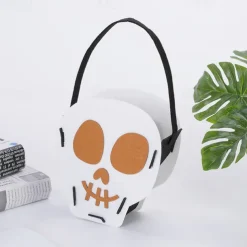 Halloween Pumpkin Buckets for Kids Trick or Treat Bags Portable Party Favor Bags Felt Candy Baskets Halloween Table Decorations