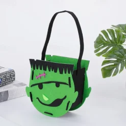 Halloween Pumpkin Buckets for Kids Trick or Treat Bags Portable Party Favor Bags Felt Candy Baskets Halloween Table Decorations