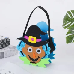 Halloween Pumpkin Buckets for Kids Trick or Treat Bags Portable Party Favor Bags Felt Candy Baskets Halloween Table Decorations