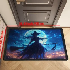 Halloween Pumpkin Doormat Jack O Lantern Witch Kitchen Mat Floor Mat Non-Slip Area Rug Oil Proof Rug Indoor Outdoor Mat Bedroom Decor Bathroom Mat Entrance Rug