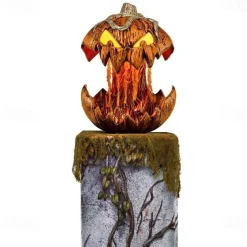 Halloween Pumpkin Lantern Foldable Scary Stretchable with Sound Party Decoration for Indoor/Outdoor 20cm