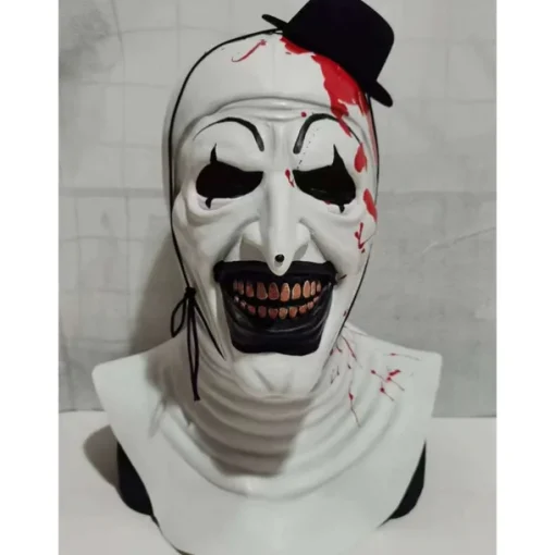 Halloween Scary Halloween Mask, Terrifier Realistic Horror Clown Halloween Mask Scary Costumes, Horror Funny Latex Full Headdress Funny Horror Mask For Halloween Masquerade Partie