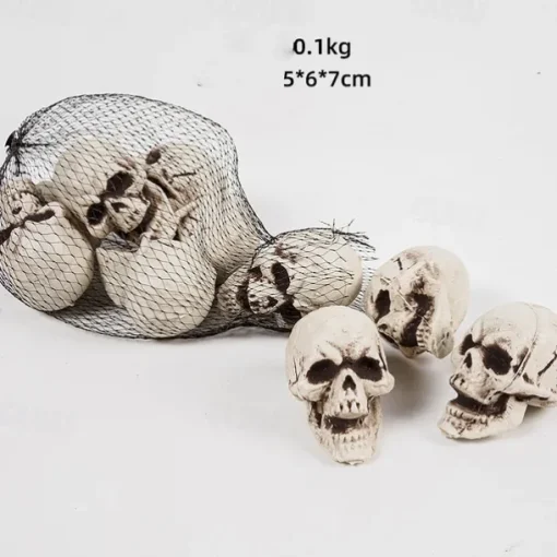 Halloween Skull Decoration Pendant Haunted House Secret Room Personalized Creative Mesh Pocket Small Skull Props