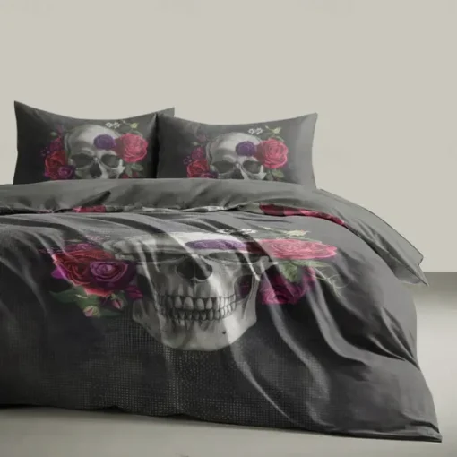 Halloween Skull Duvet Cover Set - Spooky and Stylish Skull Design - Includes Duvet Cover and Pillowcases - Soft and Cozy Fabric - Perfect for Adding a Halloween Vibe to Your Bedroom