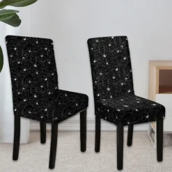 Halloween Skull Pattern Dining Chair Cover Festival Table Decor Dress-up Props For Decoration