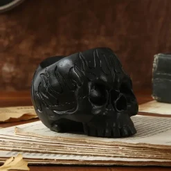 Halloween Skull Resin Candle Holder - Skeleton Candlestick Halloween Decoration (Not Include Cande)