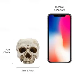 Halloween Skull Resin Candle Holder - Skeleton Candlestick Halloween Decoration (Not Include Cande)