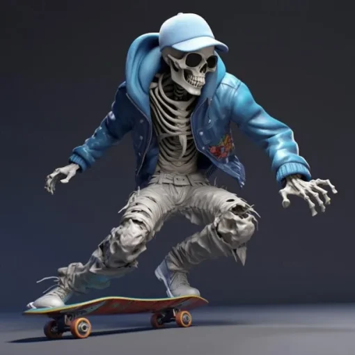 Halloween Skull Resin Figurine – Spooky Skeleton Decoration – Desktop Home Decoration, Garden Decor, and Crafts – Halloween Skeleton Resin Figurine for Home and Garden