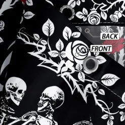 Halloween Skull Shower Curtain, Modern Machine Washable Waterproof Polyester Fabric for Bathroom Decor Bathtub with 12 Hooks