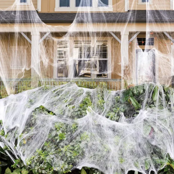 Halloween Spider Webs Decorations with Extra Fake Spiders, Super Stretchy Cobwebs for Halloween decor Indoor and Outdoor