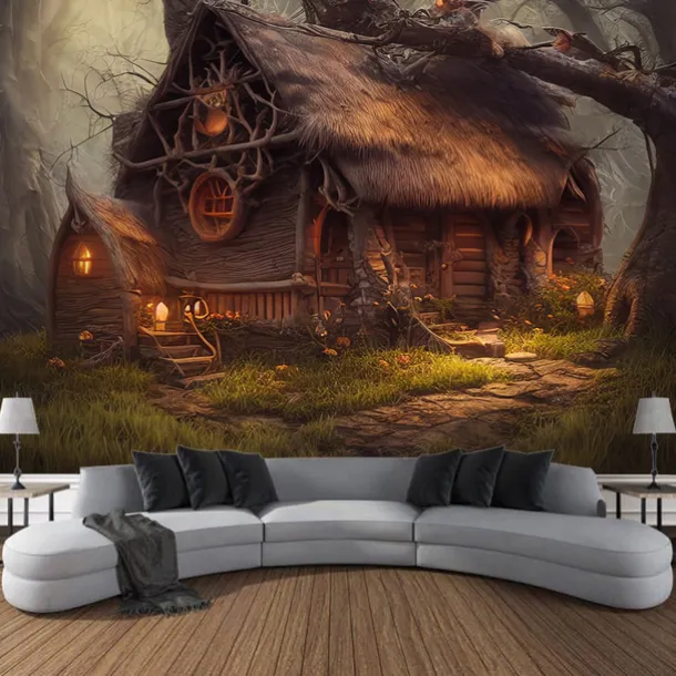 Halloween Tapestry Art Decoration Blanket Curtains Hanging Home Bedroom Living Room Decoration Pumpkin Ghost Skull Ghost House Eerie And Terrifying Halloween Decorations