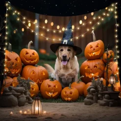 Halloween Tapestry Banners Blanket Pumpkin Dog 3D Dark Punk Gothic Style Party Dorm Shooting Backgrounds Decorations Wall Door Background