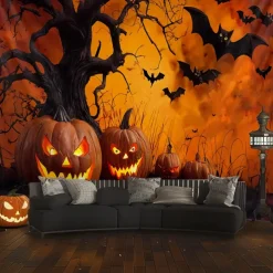 Halloween Tapestry Banners Wall Hangings Pumpkin Dark Punk Gothic Style Party Dorm Shooting Backgrounds Decorations Wall Door Background
