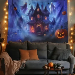 Halloween Tapestry Banners Wall Hangings Pumpkin Ghost Fantasy Dark Punk Gothic Style Party Dorm Shooting Backgrounds Decorations Wall Door Background