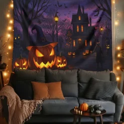 Halloween Tapestry Banners Wall Hangings Pumpkin Ghost Fantasy Dark Punk Gothic Style Party Dorm Shooting Backgrounds Decorations Wall Door Background