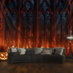 Halloween Tapestry Banners Wall Hangings Church 3D Dark Punk Gothic Style Party Dorm Shooting Backgrounds Decorations Wall Door Background
