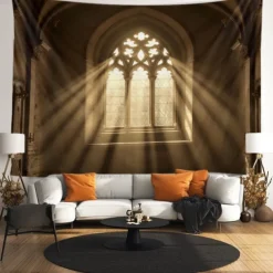 Halloween Tapestry Banners Wall Hangings Church 3D Dark Punk Gothic Style Party Dorm Shooting Backgrounds Decorations Wall Door Background