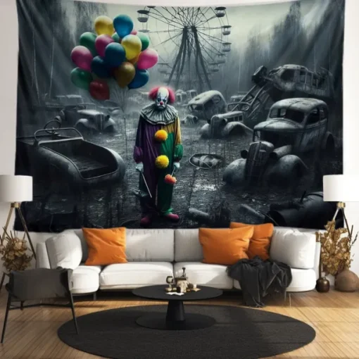 Halloween Tapestry Banners Wall Hangings Grim Reaper Pumpkin Dark Punk Gothic Style Party Dorm Shooting Backgrounds Decorations Wall Door Background