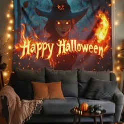 Halloween Tapestry Banners Blanket Skeleton Pumpkin 3D Fantasy Party Dorm Shooting Backgrounds Decorations Wall Door Background