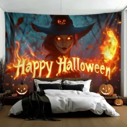 Halloween Tapestry Banners Blanket Skeleton Pumpkin 3D Fantasy Party Dorm Shooting Backgrounds Decorations Wall Door Background