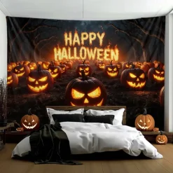 Halloween Tapestry Banners Blanket Skeleton Pumpkin 3D Fantasy Party Dorm Shooting Backgrounds Decorations Wall Door Background