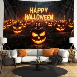 Halloween Tapestry Banners Blanket Skeleton Pumpkin 3D Fantasy Party Dorm Shooting Backgrounds Decorations Wall Door Background
