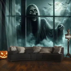 Halloween Tapestry Banners Wall Hangings Skeleton Grim Reaper 3D Dark Punk Gothic Style Party Dorm Shooting Backgrounds Decorations Wall Door Background