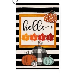 Halloween Thanksgiving Garden Flag - Double-Sided Seasonal Yard Banner for Fall Decorations - Durable and Weather-Resistant Polyester Flag for Outdoor Lawn, Porch, or Garden Decor