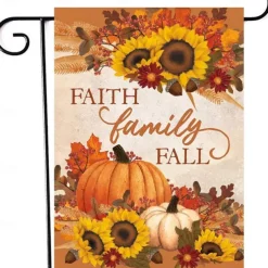 Halloween Thanksgiving Garden Flag - Double-Sided Seasonal Yard Banner for Fall Decorations - Durable and Weather-Resistant Polyester Flag for Outdoor Lawn, Porch, or Garden Decor