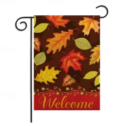 Halloween Thanksgiving Garden Flag - Double-Sided Seasonal Yard Banner for Fall Decorations - Durable and Weather-Resistant Polyester Flag for Outdoor Lawn, Porch, or Garden Decor