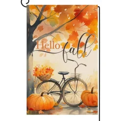 Halloween Thanksgiving Garden Flag - Double-Sided Seasonal Yard Banner for Fall Decorations - Durable and Weather-Resistant Polyester Flag for Outdoor Lawn, Porch, or Garden Decor