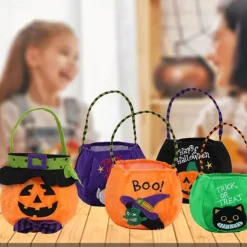 Halloween Treat Bags Candy Bags Trick or Treat Pumpkin/Vampire Tote Bags with Handle for Halloween Party Decoration Supplies