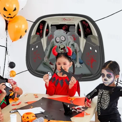 Halloween Trunk Treat Car Banner Car Decoration,Ghost Halloween Decorations Halloween Fabric Car Decoration Halloween Car Trunk Decoration Ghost Pumpkin Wall Covering