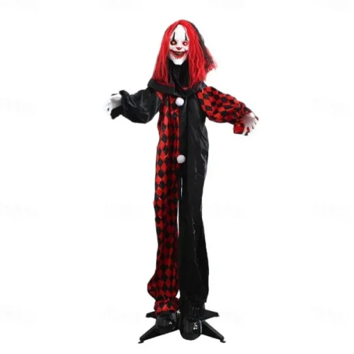 Halloween Voice-Controlled Standing Ghost Clown Glowing Ghost Witch Secret Room Escape Haunted House Courtyard Decoration Props