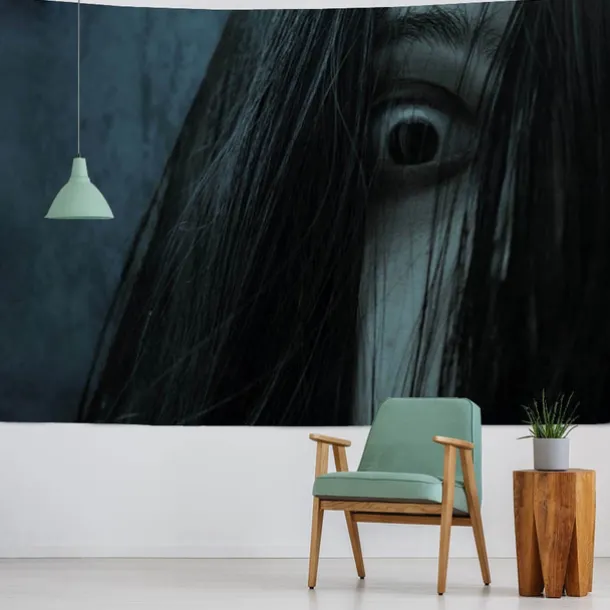 Halloween Wall Tapestry Decorative Art Blanket Curtains Hanging Home Bedroom Living Room Decor Thriller Horror Bloody Hands Goofy Skeleton Pumpkin Halloween Decorations