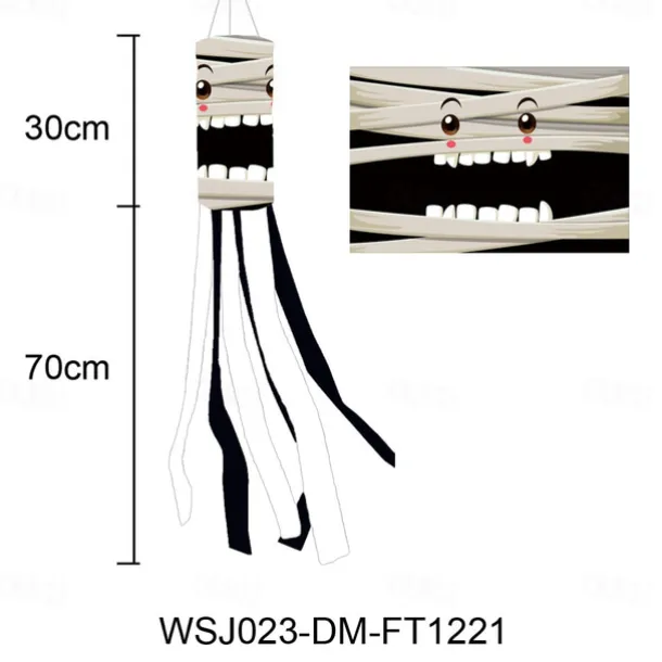 Halloween Windsock Flag 39 Inch Spooky Cartoon Flag Wind Socks Pumpkin Bat Ghost Monster Outdoor Hanging Decoration for Home Yard Patio Lawn Garden Tree Party Decoration