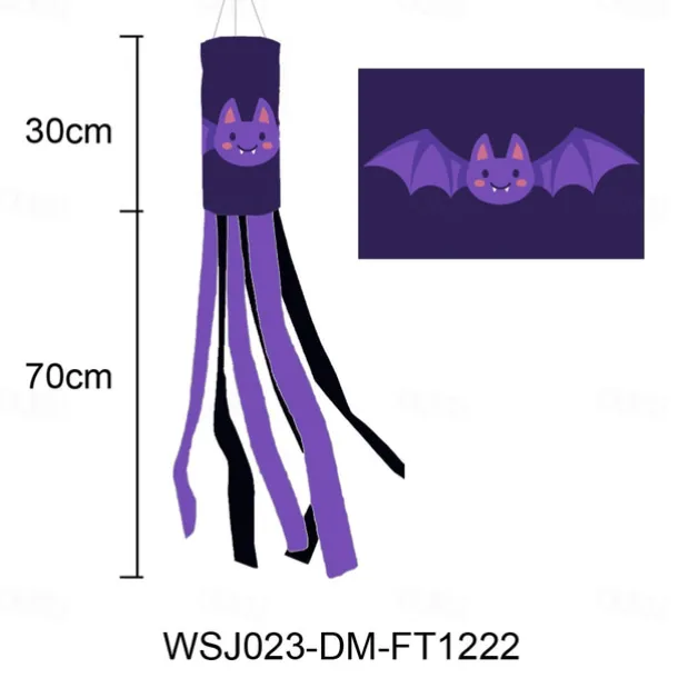 Halloween Windsock Flag 39 Inch Spooky Cartoon Flag Wind Socks Pumpkin Bat Ghost Monster Outdoor Hanging Decoration for Home Yard Patio Lawn Garden Tree Party Decoration