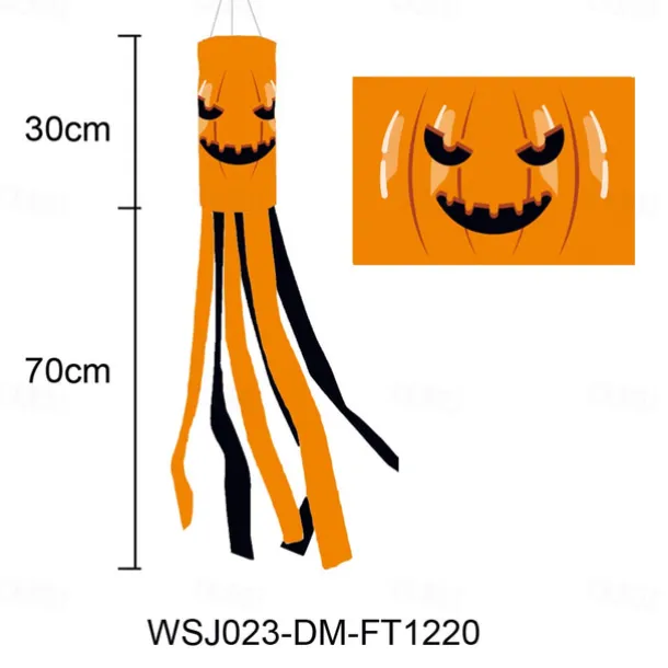 Halloween Windsock Flag 39 Inch Spooky Cartoon Flag Wind Socks Pumpkin Bat Ghost Monster Outdoor Hanging Decoration for Home Yard Patio Lawn Garden Tree Party Decoration