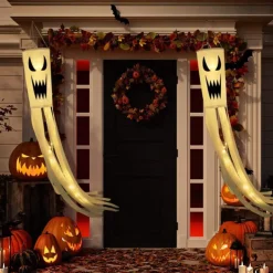 Halloween Windsock Flag 39 Inch Spooky Cartoon Flag Wind Socks Pumpkin Bat Ghost Monster Outdoor Hanging Decoration for Home Yard Patio Lawn Garden Tree Party Decoration