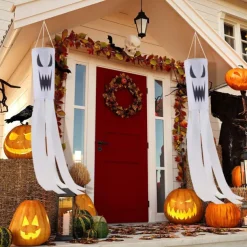 Halloween Windsock Flag 39 Inch Spooky Cartoon Flag Wind Socks Pumpkin Bat Ghost Monster Outdoor Hanging Decoration for Home Yard Patio Lawn Garden Tree Party Decoration