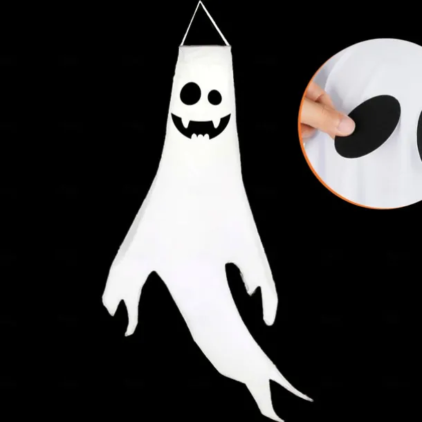 Halloween Windsock Flag 39 Inch Spooky Cartoon Flag Wind Socks Pumpkin Bat Ghost Monster Outdoor Hanging Decoration for Home Yard Patio Lawn Garden Tree Party Decoration