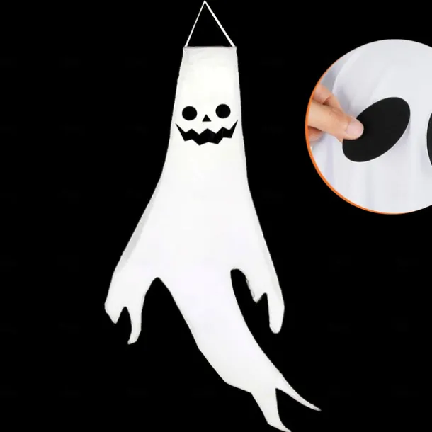 Halloween Windsock Flag 39 Inch Spooky Cartoon Flag Wind Socks Pumpkin Bat Ghost Monster Outdoor Hanging Decoration for Home Yard Patio Lawn Garden Tree Party Decoration