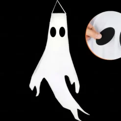 Halloween Windsock Flag 39 Inch Spooky Cartoon Flag Wind Socks Pumpkin Bat Ghost Monster Outdoor Hanging Decoration for Home Yard Patio Lawn Garden Tree Party Decoration