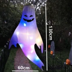 Halloween Windsock Flag 39 Inch Spooky Cartoon Flag Wind Socks Pumpkin Bat Ghost Monster Outdoor Hanging Decoration for Home Yard Patio Lawn Garden Tree Party Decoration