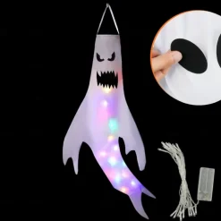 Halloween Windsock Flag 39 Inch Spooky Cartoon Flag Wind Socks Pumpkin Bat Ghost Monster Outdoor Hanging Decoration for Home Yard Patio Lawn Garden Tree Party Decoration