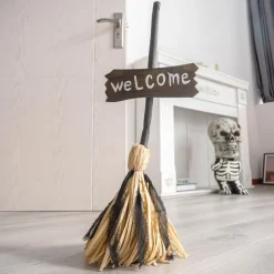 Halloween Witch Broom Prop Halloween Supplies,Decorations,with Music and Lights Photography Club Props Halloween Broomstick