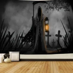 Halloween Zombie Hanging Tapestry Wall Art Large Tapestry Mural Decor Photograph Backdrop Blanket Curtain Home Bedroom Living Room Decoration Halloween Decorations