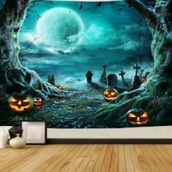 Halloween Zombie Hanging Tapestry Wall Art Large Tapestry Mural Decor Photograph Backdrop Blanket Curtain Home Bedroom Living Room Decoration Halloween Decorations
